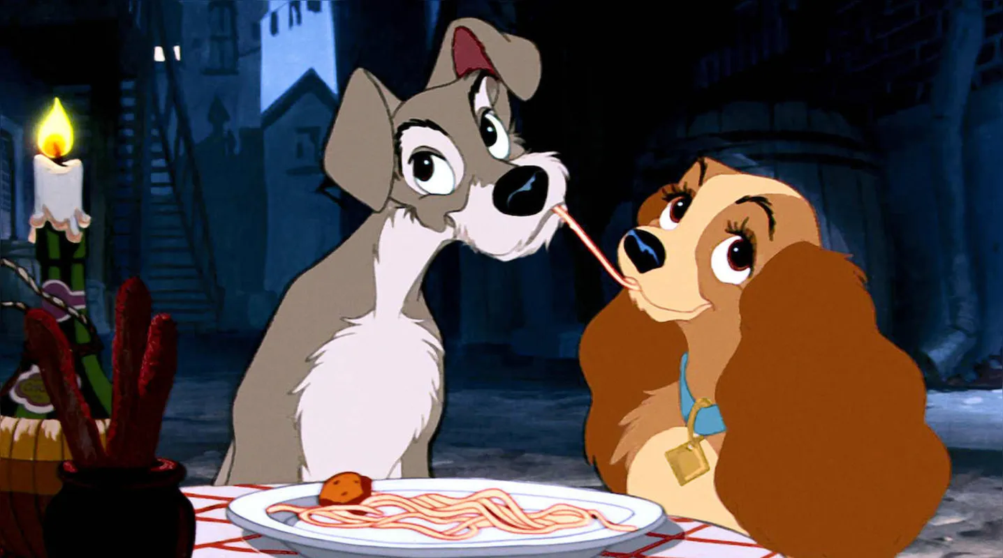 "A Dama e o Vagabundo": uma das cenas mais ternas das animações infantis tem um spaghetti no meio