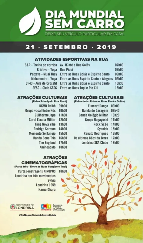 Imagem ilustrativa da imagem Dia Mundial sem Carro reúne mais de 20 atrações artísticas gratuitas em Londrina