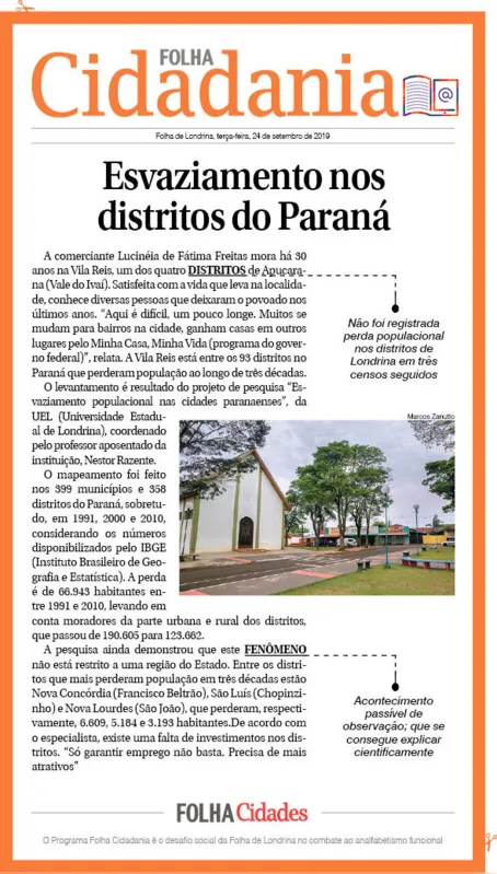 Imagem ilustrativa da imagem Esvaziamento nos distritos do Paraná