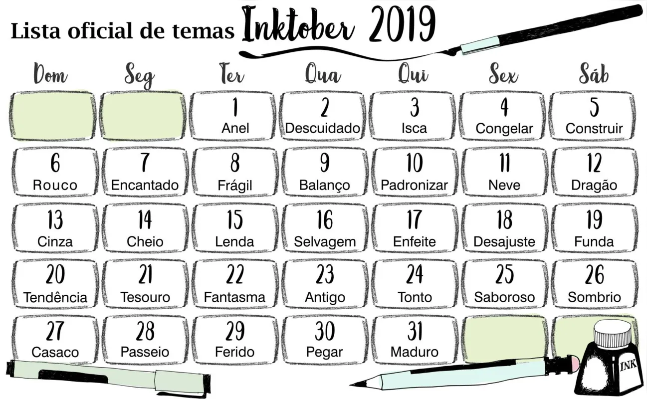 Imagem ilustrativa da imagem #INKTOBER - Uma galeria de ilustrações digitais