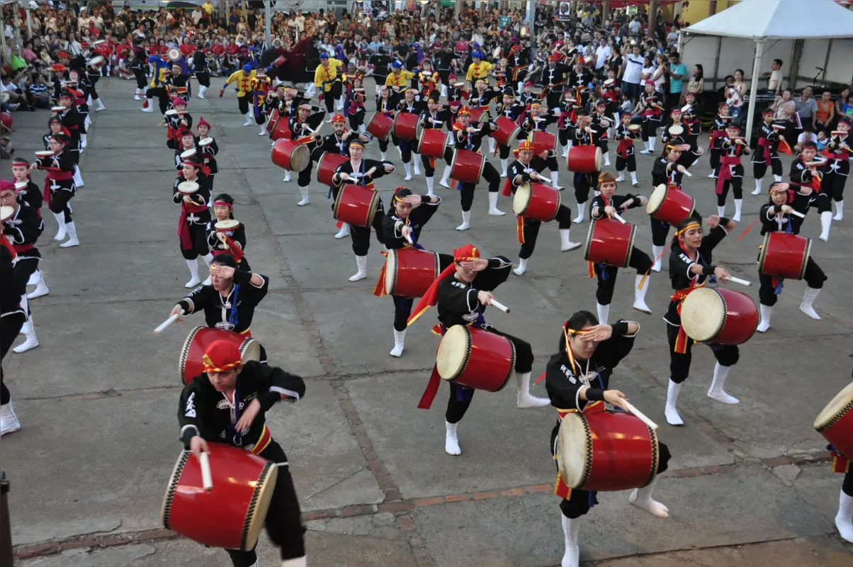 Demonstrações de taiko foram prestigiadas pelo público 