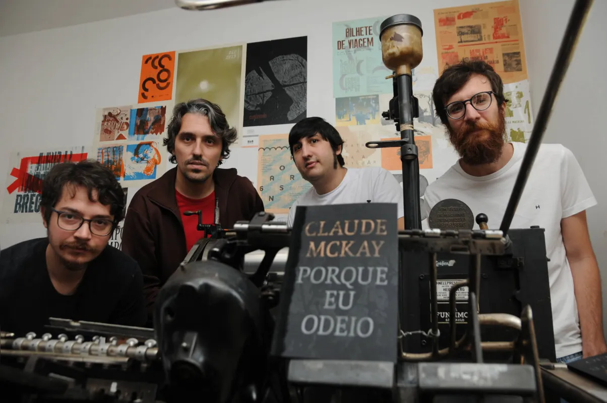 Pablo Blanco, Maicon Neri, Gabriel Daher e Felipe Melhado: equipe da editora Grafatório é reconhecida por seu trabalho primoroso

