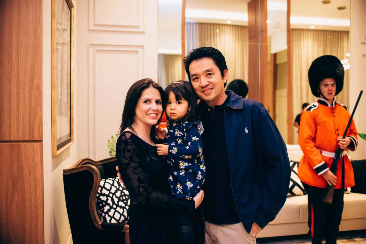 Tatiane, Alice e Fausto Watarai