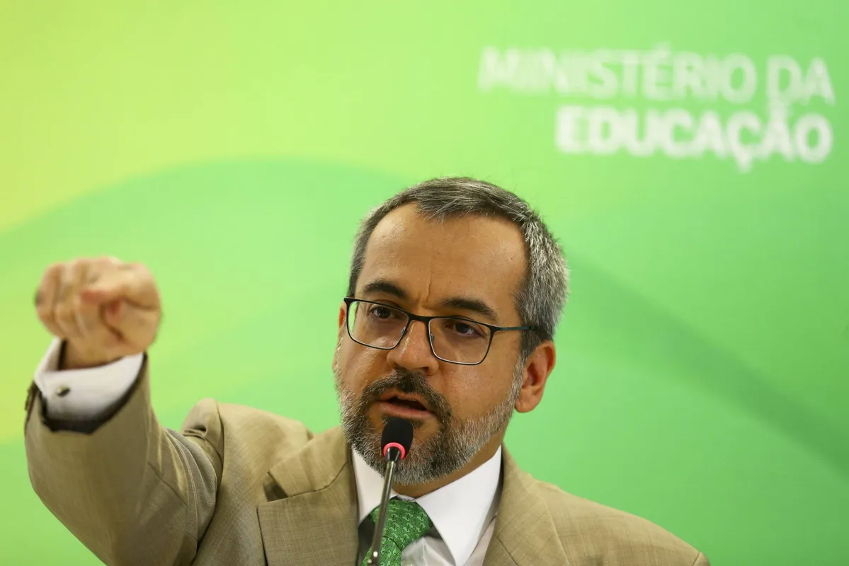 O ministro da Educação, Abraham Weintraub, durante anúncio da liberação de verbas para as universidades 