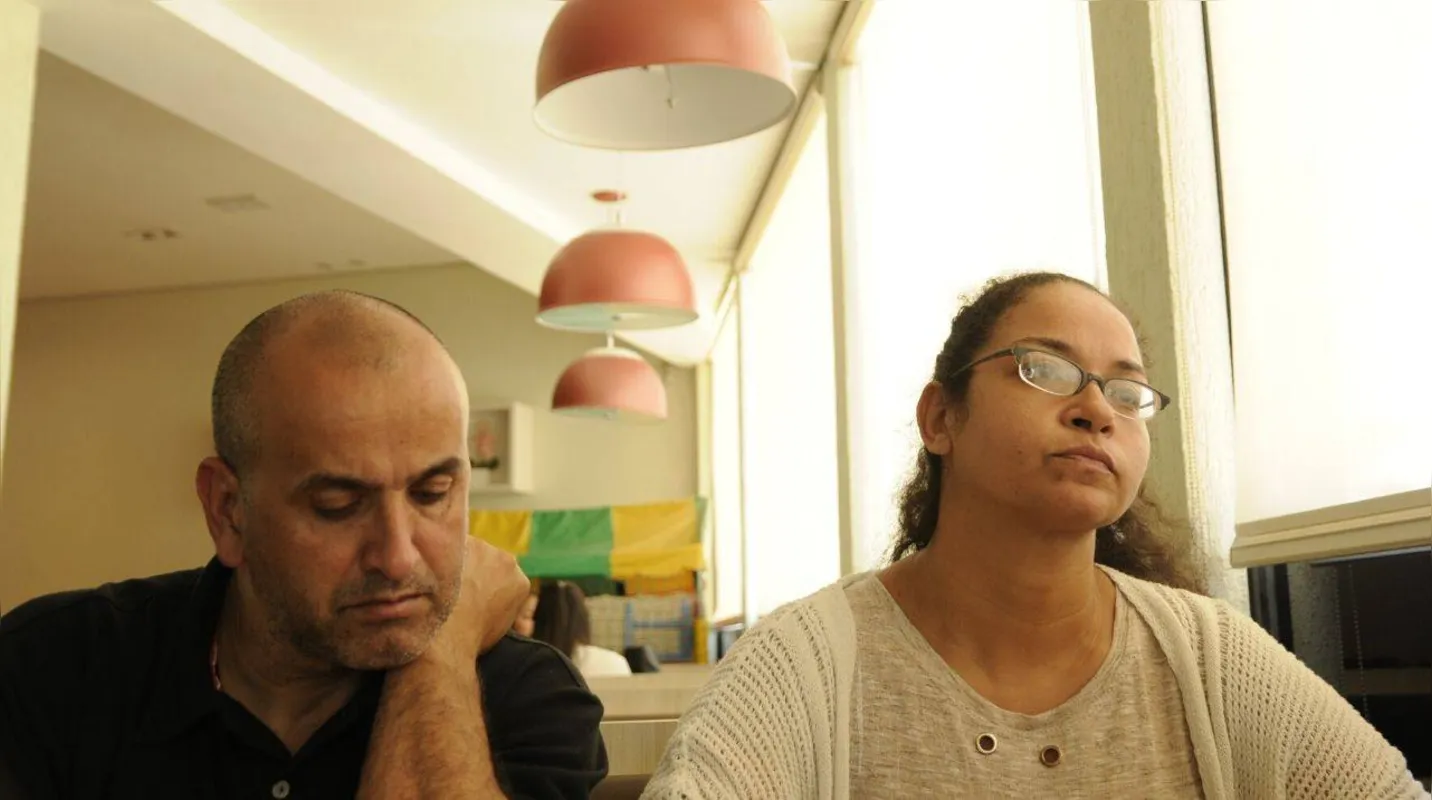 Marcelo e Sônia Regina, padrasto e mãe de Hannan da Silva