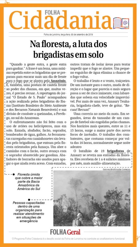 Imagem ilustrativa da imagem Na floresta, a luta dos brigadistas