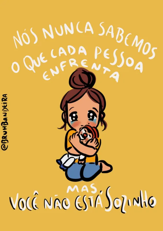 Série de Ilustrações #SetembroAmarelo da artista Bruna Bandeira alerta para o cuidado com a saúde mental e empatia. É publicada diariamente no perfil @imagineedesenhe no Instagram