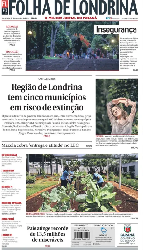 Imagem ilustrativa da imagem Capa 07/11/2019