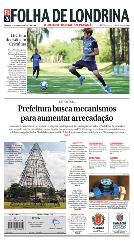 Imagem ilustrativa da imagem Capa 12/11/2019