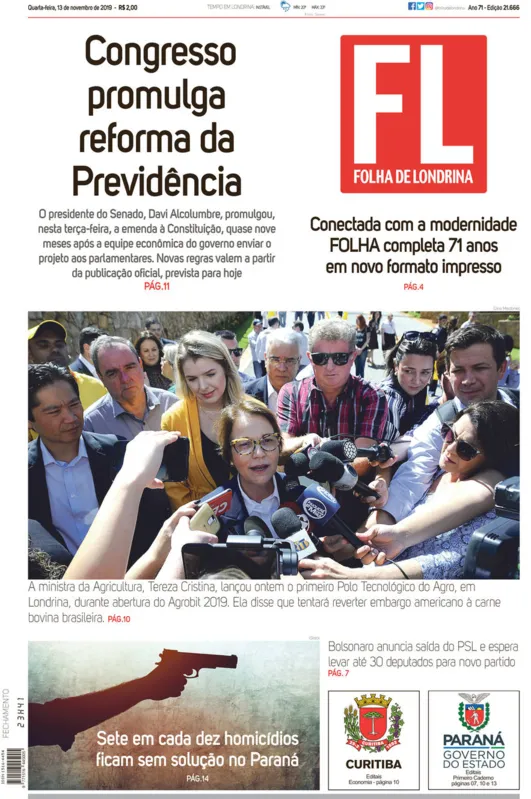 Imagem ilustrativa da imagem Capa 13/11/2019