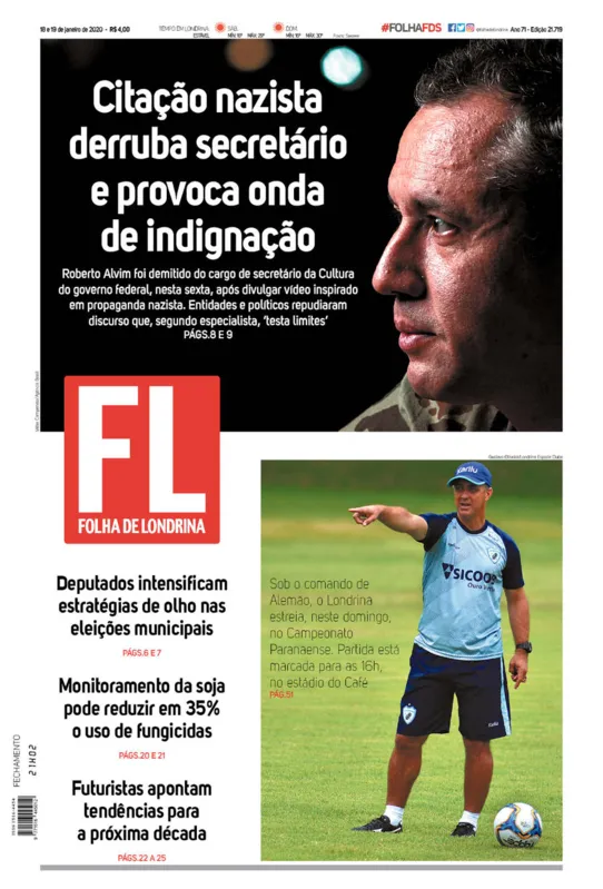 Imagem ilustrativa da imagem Capa 18/01/2020