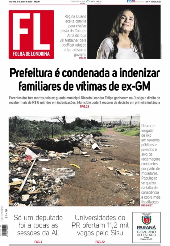 Imagem ilustrativa da imagem Capa 21/01/2020
