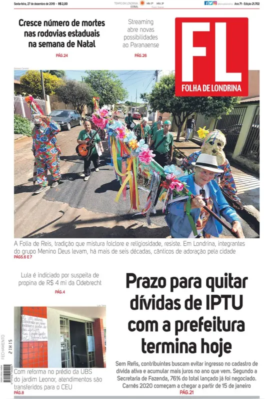 Imagem ilustrativa da imagem Capa 27/12/2019