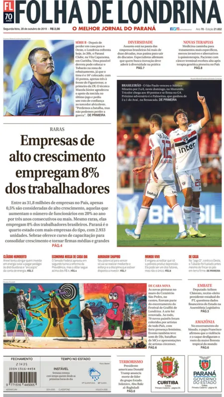 Imagem ilustrativa da imagem Capa 28/10/2019