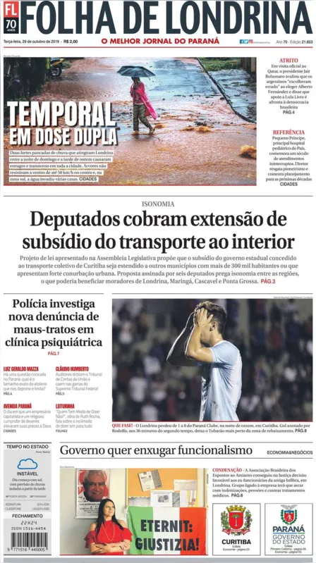 Imagem ilustrativa da imagem Capa 29/10/2019