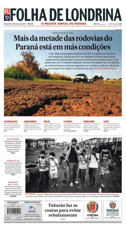 Imagem ilustrativa da imagem Capa 30/10/2019