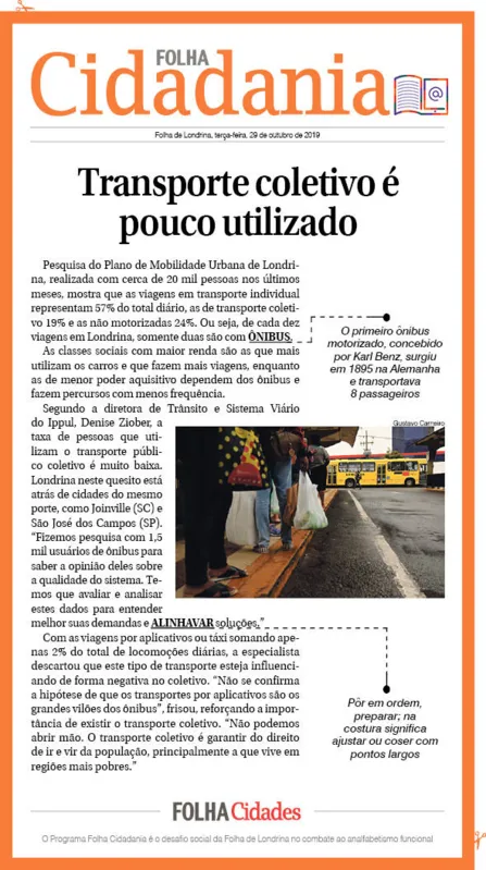 Imagem ilustrativa da imagem FOLHA CIDADANIA - Transporte coletivo é pouco utilizado