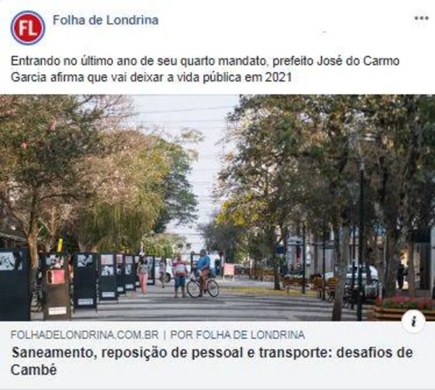 Imagem ilustrativa da imagem FOLHA NAS REDES - Desafios de Cambé
