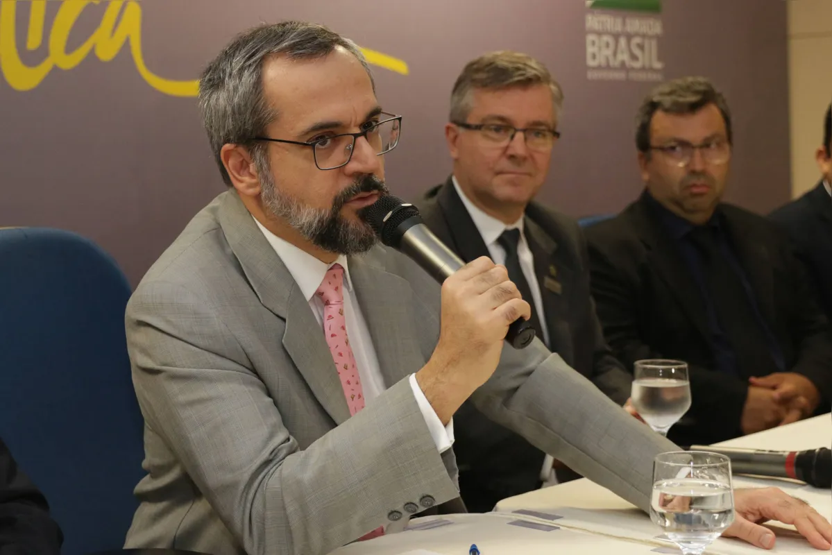 O ministro da Educação, Abraham Weintraub, durante o lançamento do plano “Educação em Prática”