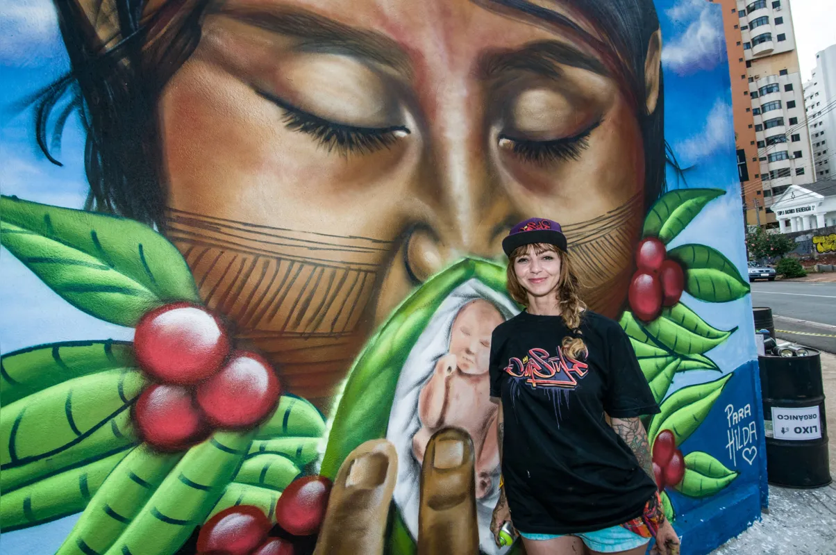 Grafitti de Jay Moraes: temática indígena de grande impacto