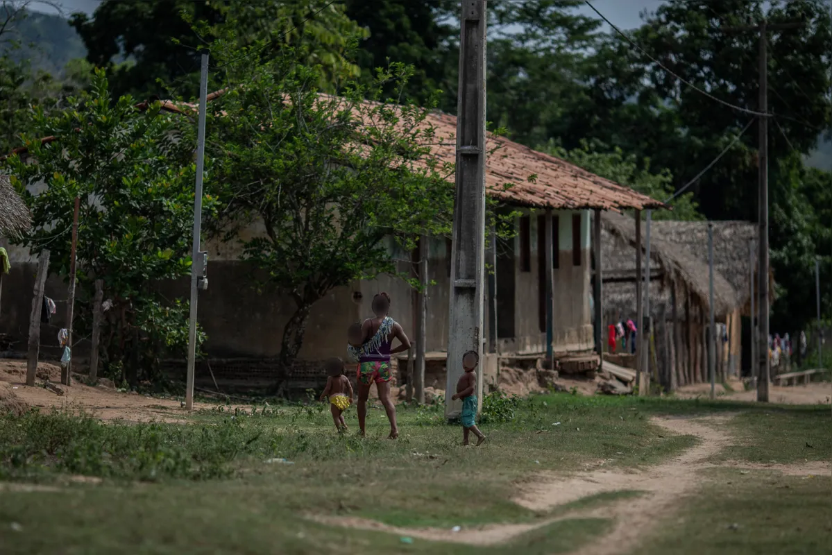 Índios da etnia Guajajara na aldeia Jenipapo, na Terra Indigena Arariboia, no Maranhão