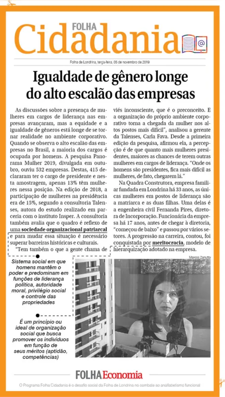 Imagem ilustrativa da imagem Igualdade de gênero longe do alto escalão das empresas