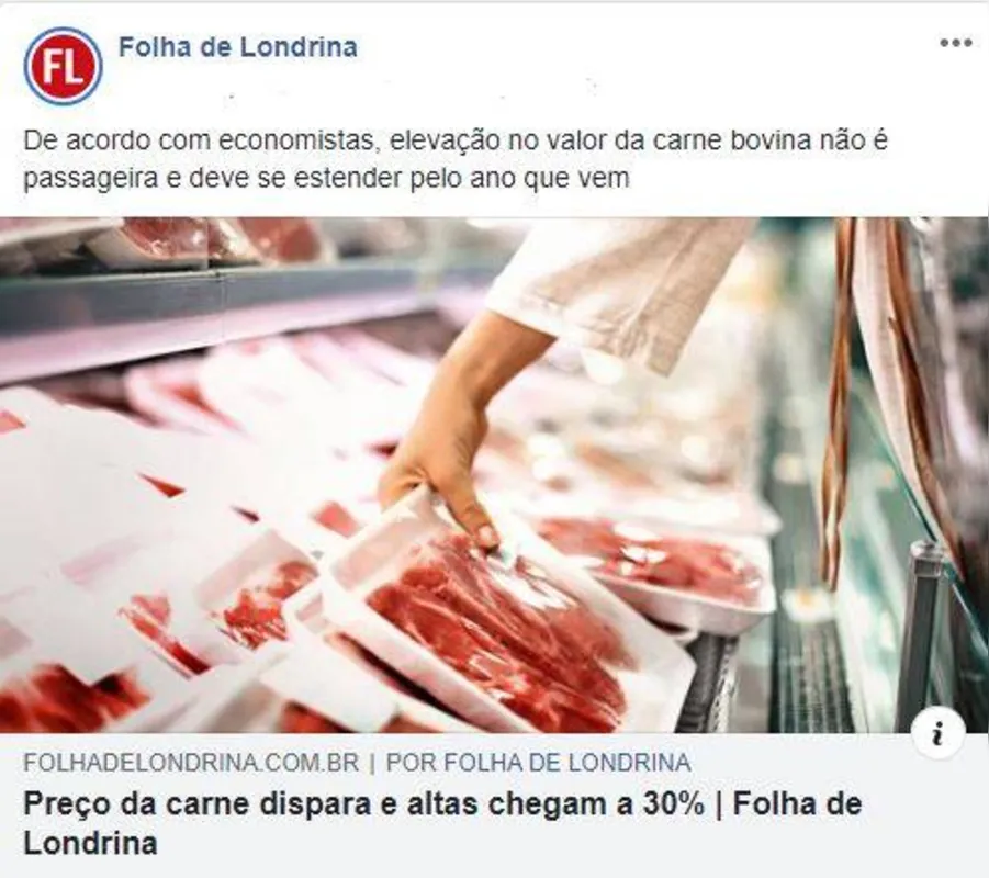 Imagem ilustrativa da imagem O preço da carne bovina