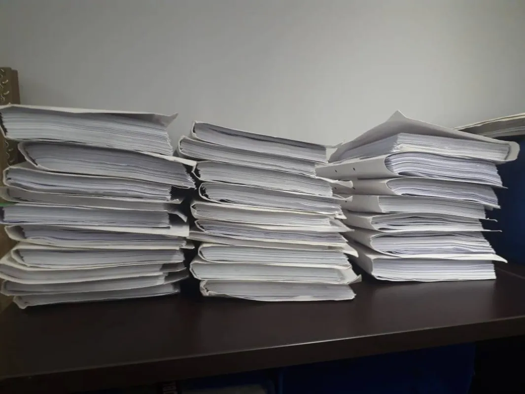 Volumes do inquérito enviado ao Ministério Público