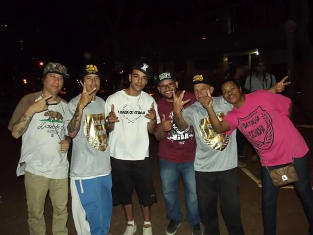 Wmc (segundo à esquerda) e Damião Mili  Anos (segundo à direita): duas lideranças do rap em Londrina 