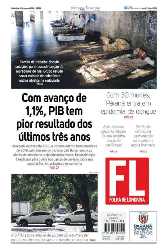 Imagem ilustrativa da imagem Capa 06/03/2020