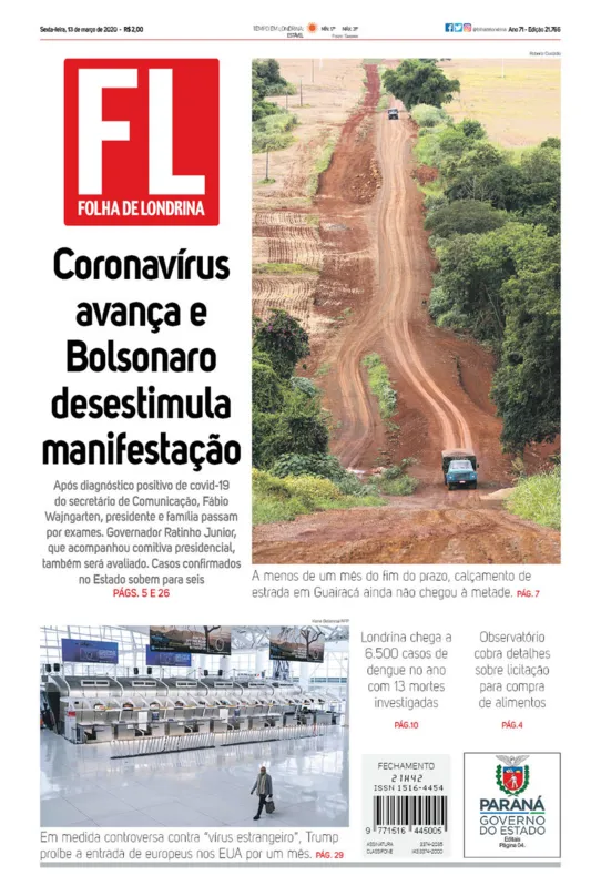 Imagem ilustrativa da imagem Capa 13/03/2020