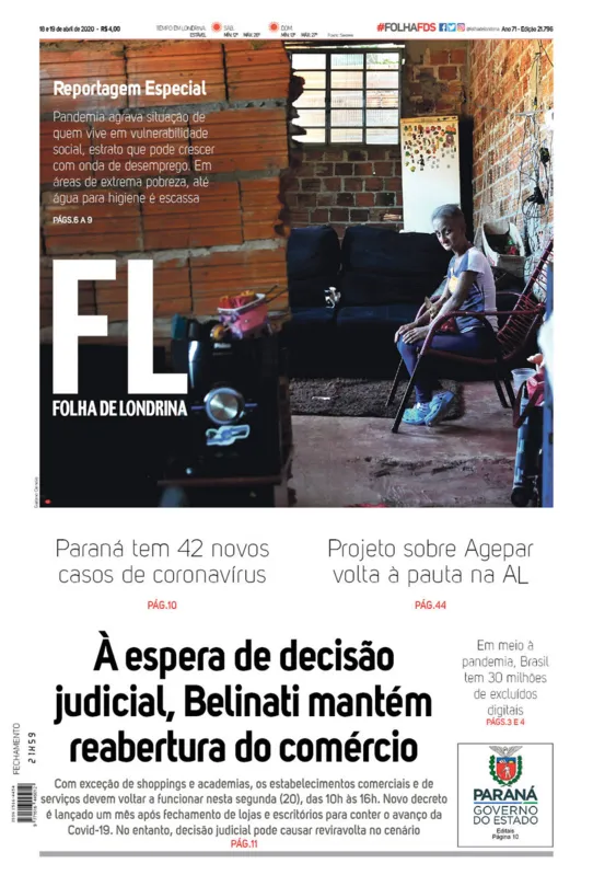 Imagem ilustrativa da imagem Capa 18/04/2020