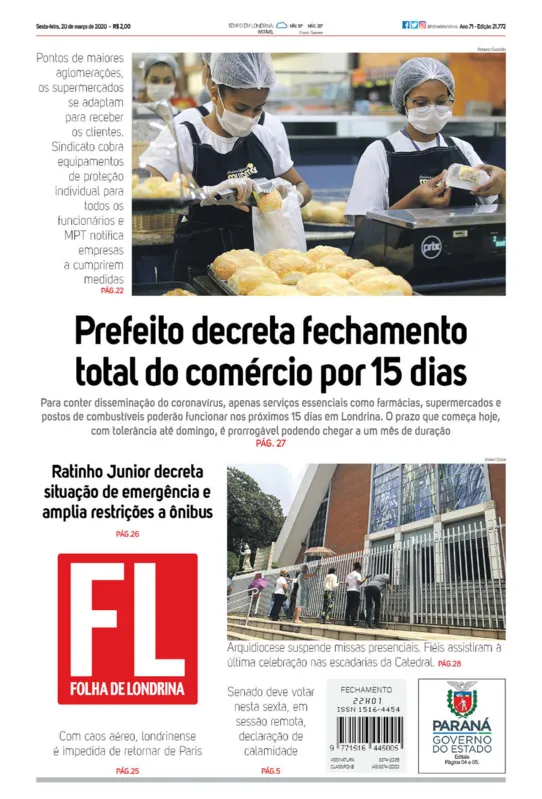 Imagem ilustrativa da imagem Capa 20/03/2020