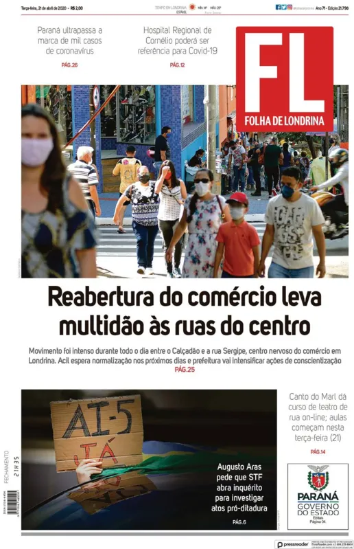 Imagem ilustrativa da imagem Capa 21/04/2020