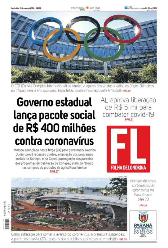 Imagem ilustrativa da imagem Capa 25/03/2020