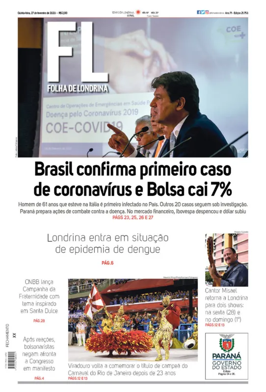 Imagem ilustrativa da imagem Capa 27/02/2020