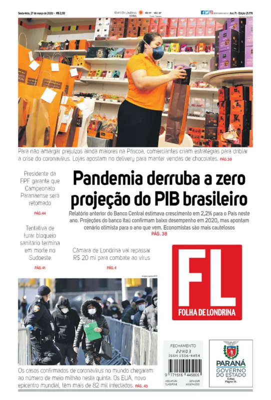 Imagem ilustrativa da imagem Capa 27/03/2020