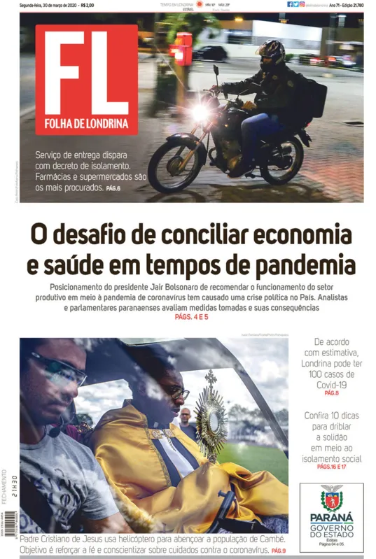 Imagem ilustrativa da imagem Capa 30/03/2020