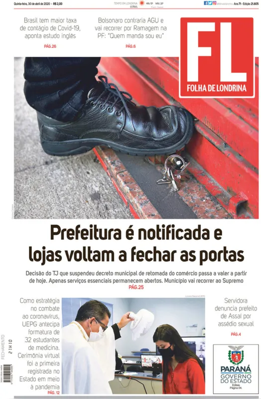 Imagem ilustrativa da imagem Capa 30/04/2020