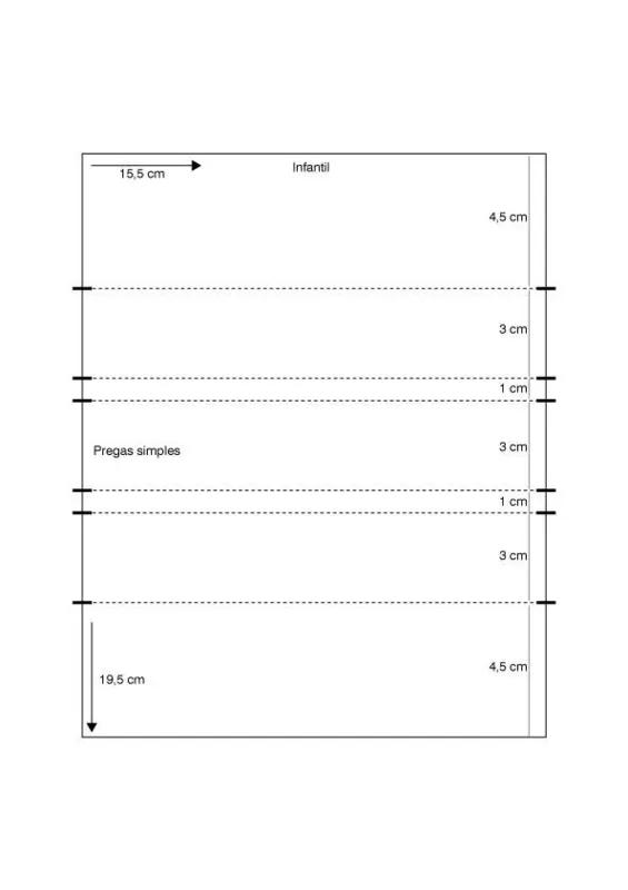 Baixe aqui o PDF para impressão do molde infantil de pregas simples