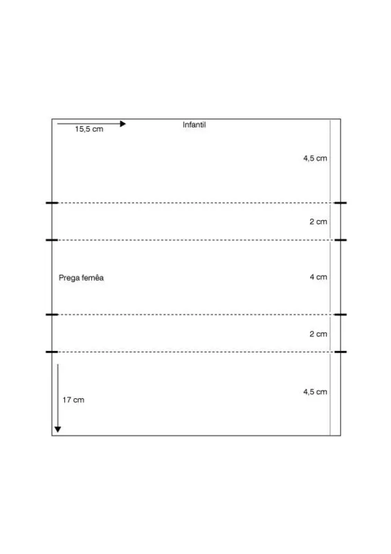 Baixe aqui o PDF para impressão do molde  infantil prega fêmea