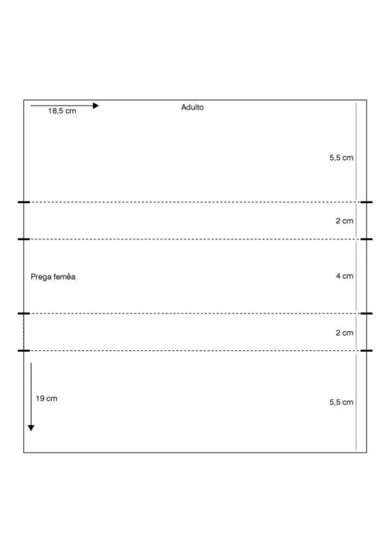 Baixe aqui o PDF para impressão do molde  adulto prega fêmea