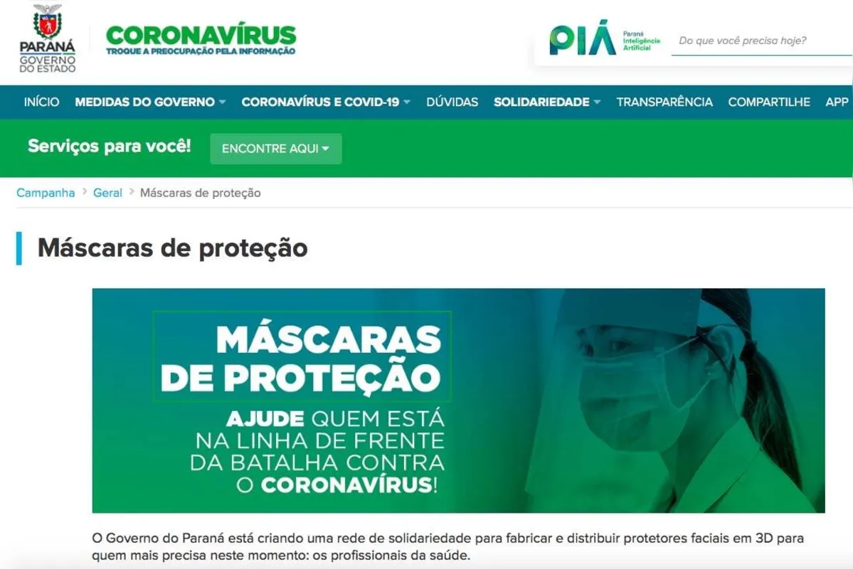 Imagem ilustrativa da imagem Governo ativa sistema de conexão e distribuição de máscaras 3D