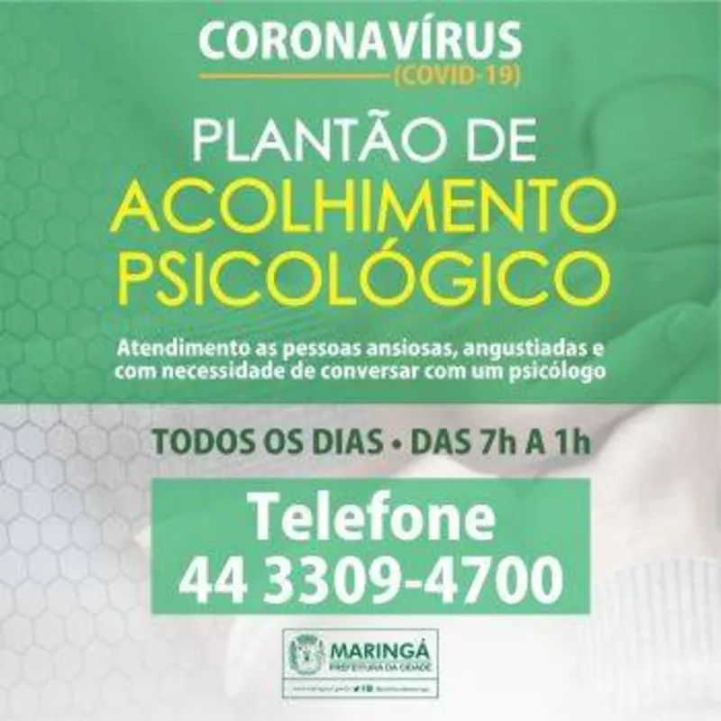 Imagem ilustrativa da imagem Maringá oferece atendimento psicológico por telefone na quarentena