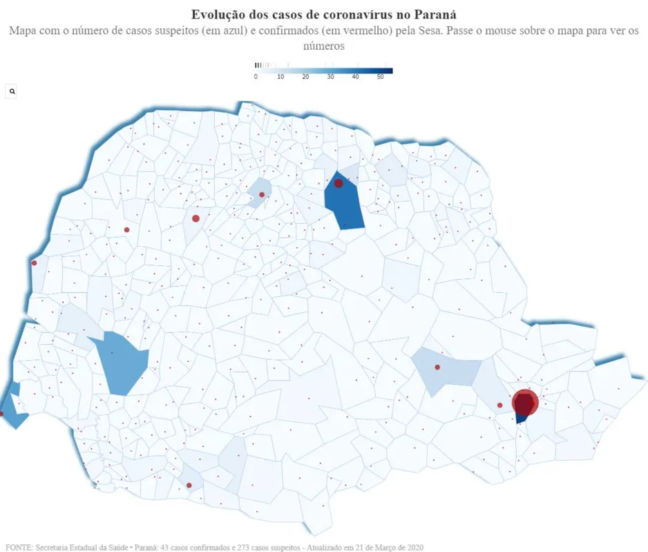 Imagem ilustrativa da imagem Paraná tem 43 casos confirmados de coronavírus