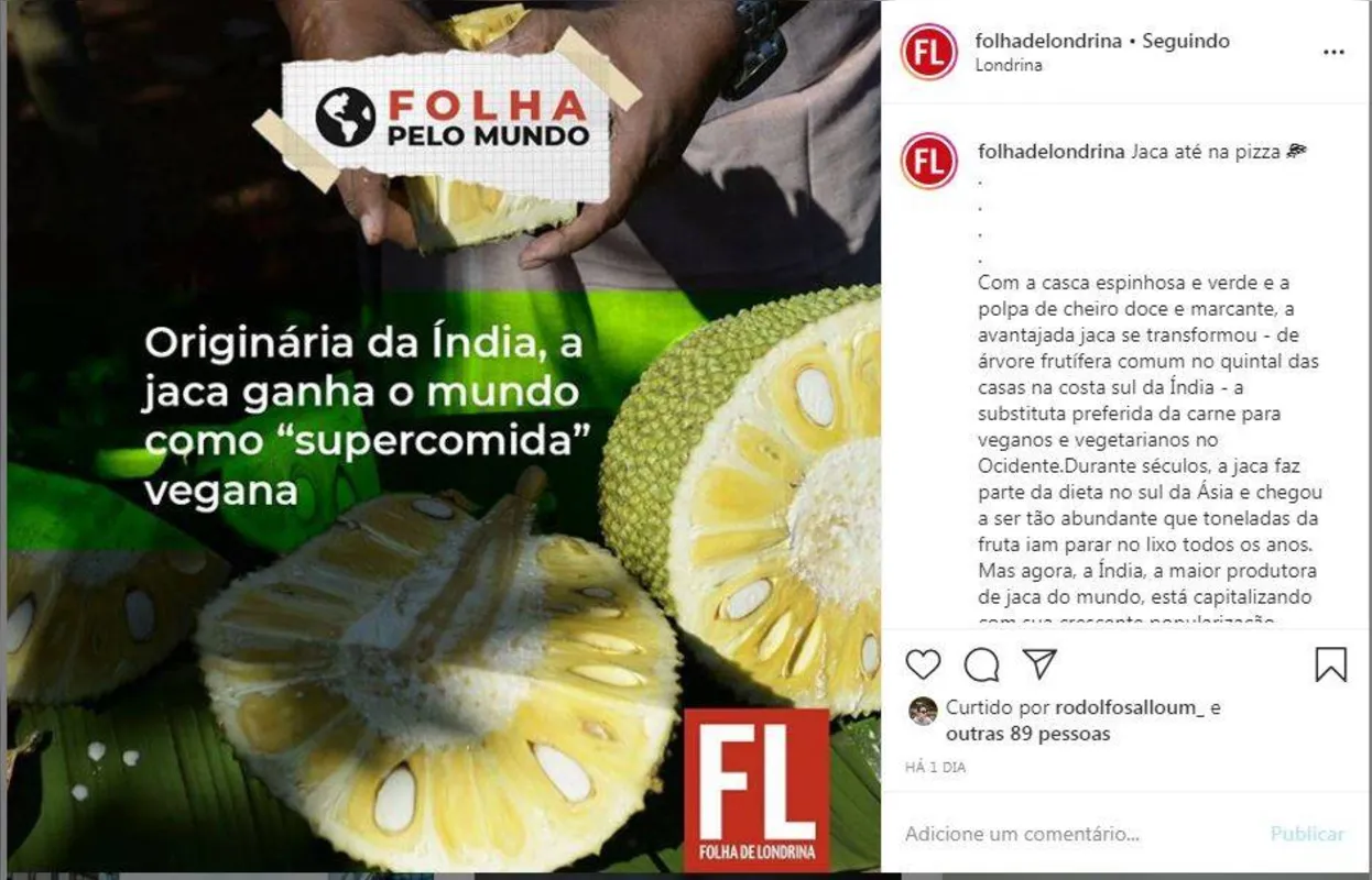 Imagem ilustrativa da imagem A jaca na gastronomia vegana