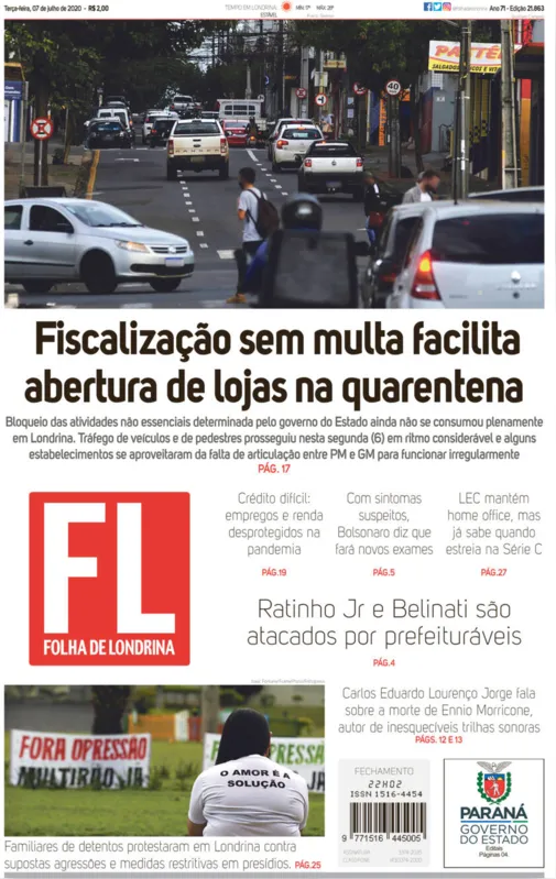 Imagem ilustrativa da imagem Capa 07/07/2020