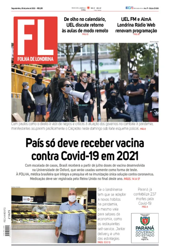 Imagem ilustrativa da imagem Capa 08/06/2020