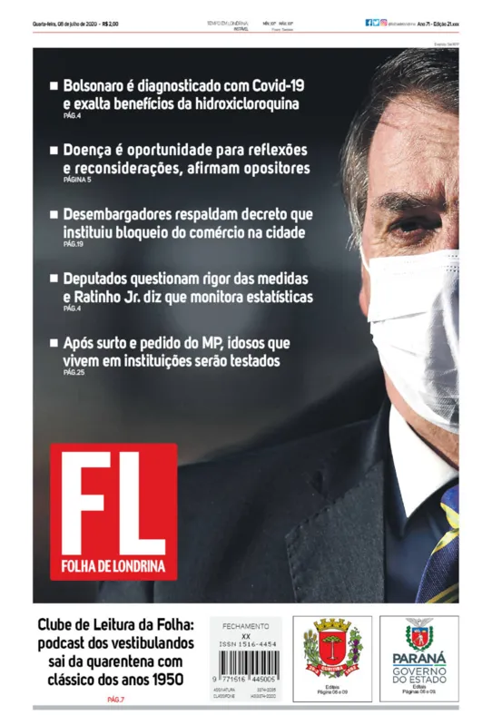 Imagem ilustrativa da imagem Capa 08/07/2020
