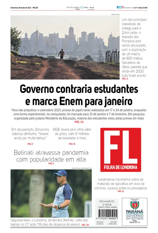 Imagem ilustrativa da imagem Capa 09/07/2020